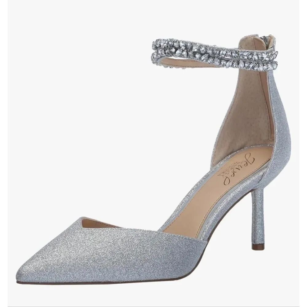 Jewel Badgley Mischka Maya Crystal Strap 2-Piece Pump Size 10